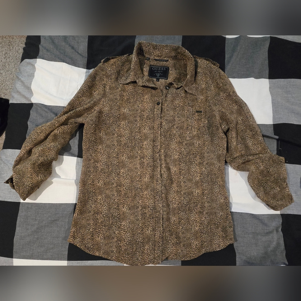 Guess Brown Button Down Shirt
